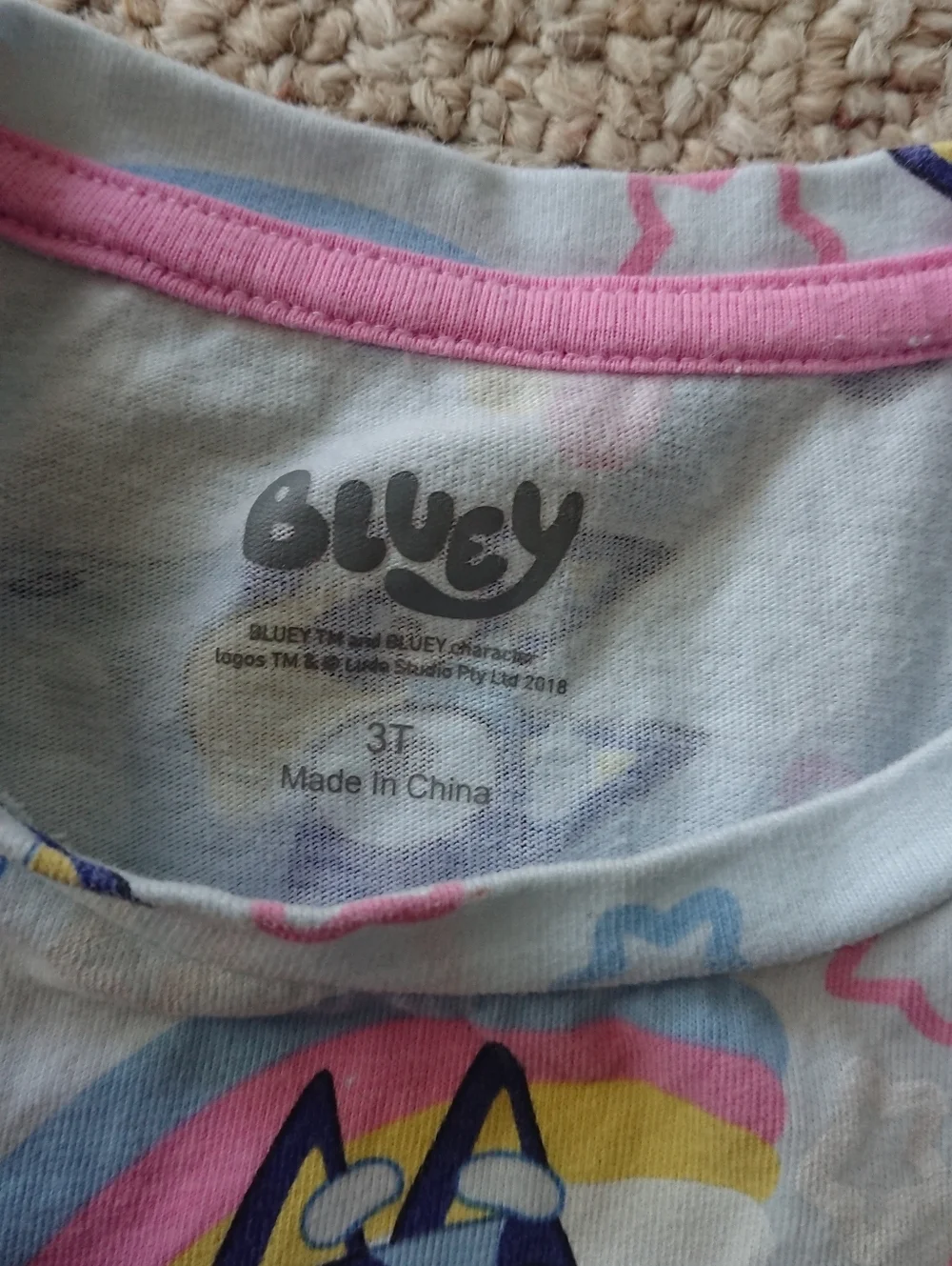 Bluey Short Sleeve Light Blue Girls' Dress Size 3T